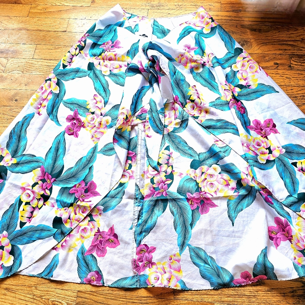 Hilo Hattie Vintage Hawaiian Tropical Wrap Skirt Swim Cover Up
